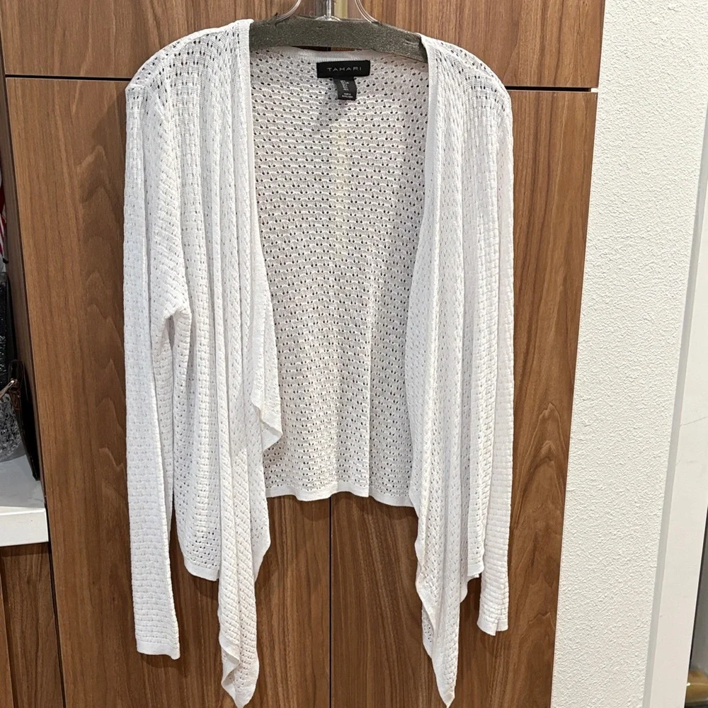 Tahari Open-Front Cardigan size large - Picture 2 of 9